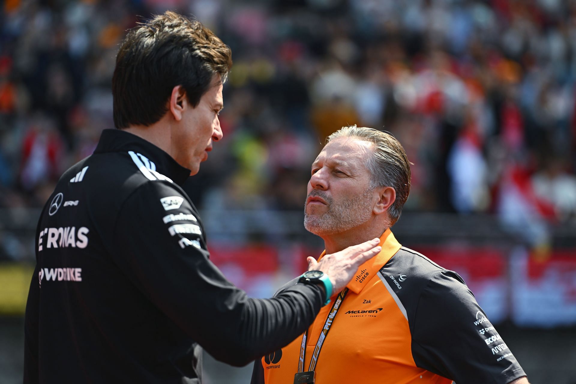 Toto Wolff with McLaren chief Zak Brown at the Chinese Grand Prix - Source: Getty